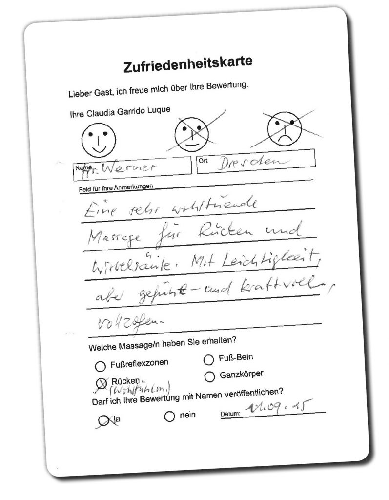 Feedback Massage Claudia Garrido Luque